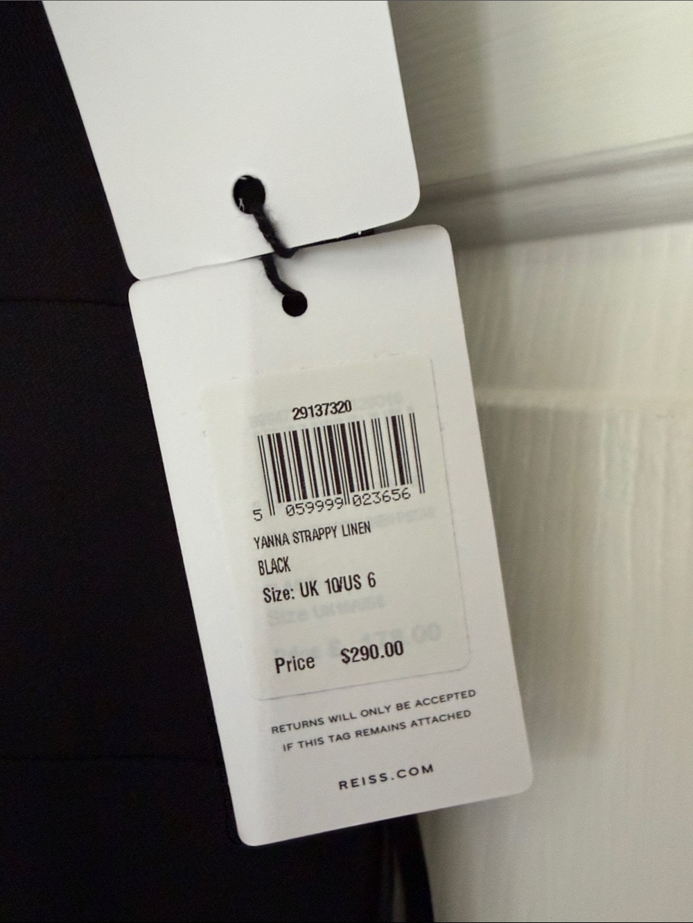 Reiss Black Tie-Shoulder Midi Dress - Picture 3 of 16